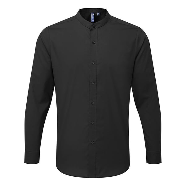 Premier Mens Banded Collar Long-Sleeved Formal Shirt