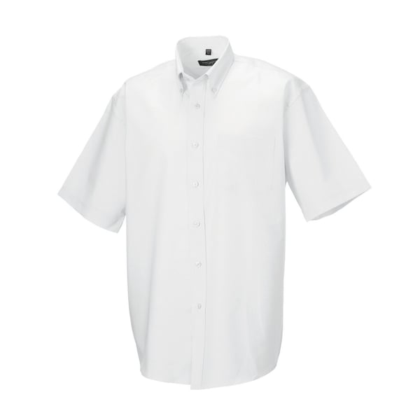 Russell Collection Mens Oxford Easy-Care Short-Sleeved Shirt