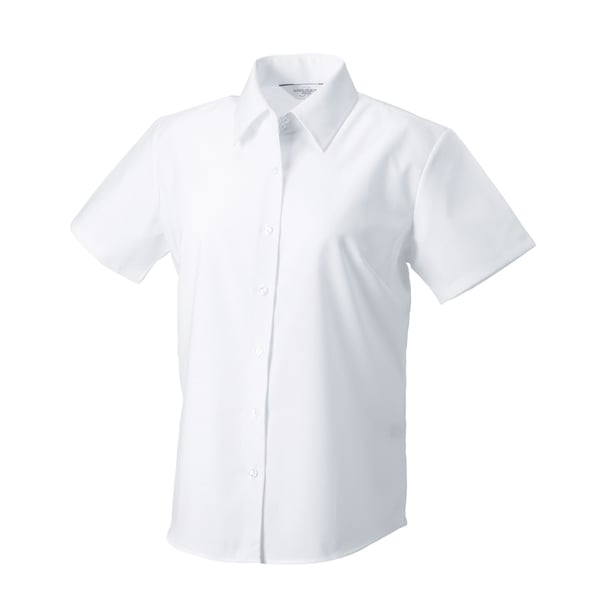 Russell Collection Womens/Ladies Oxford Tailored Short-Sleeved Shirt
