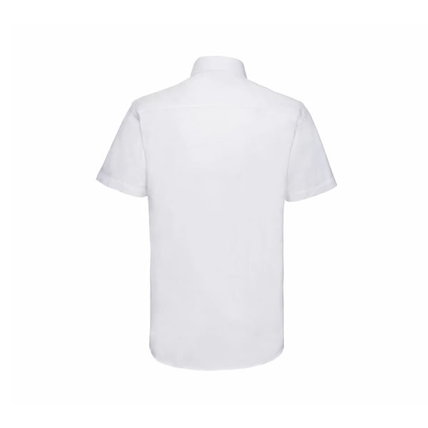 Russell Collection Mens Oxford Easy-Care Tailored Short-Sleeved Shirt