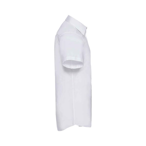 Russell Collection Mens Oxford Easy-Care Tailored Short-Sleeved Shirt
