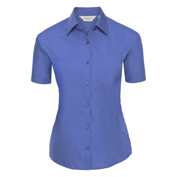 Russell Collection Womens/Ladies Poplin Easy-Care Short-Sleeved Shirt