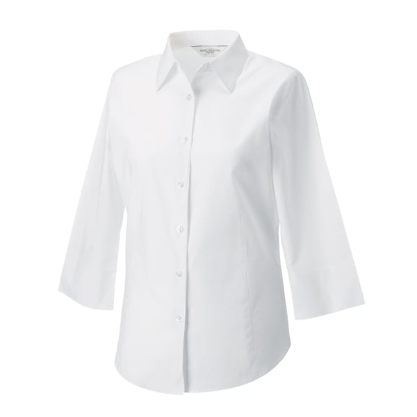 Russell Collection Womens/Ladies Easy-Care Fitted 3/4 Sleeve Shirt