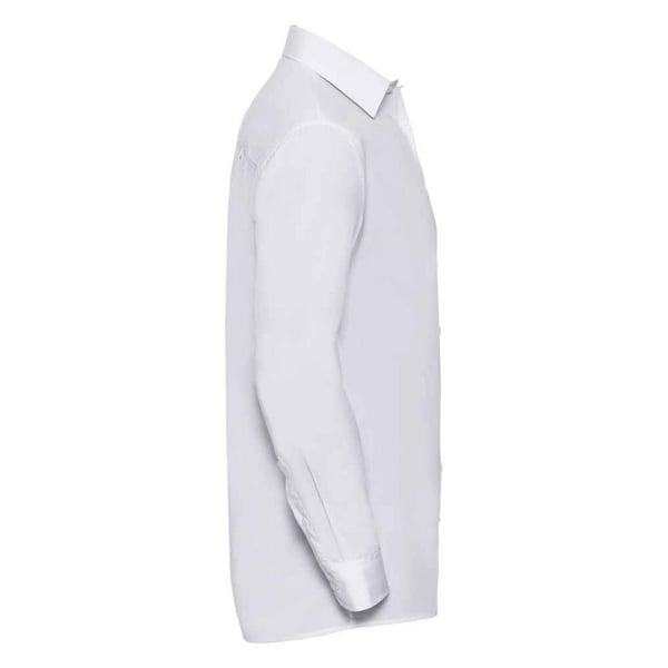 Russell Collection Mens Poplin Easy-Care Long-Sleeved Formal Shirt
