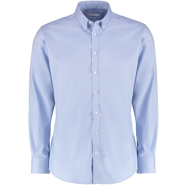Kustom Kit Mens Oxford Stretch Slim Long-Sleeved Shirt