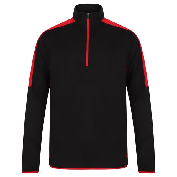 Finden & Hales Mens Contrast Panel Quarter Zip Midlayer