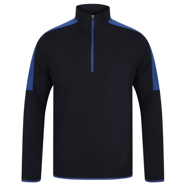 Finden & Hales Mens Contrast Panel Quarter Zip Midlayer
