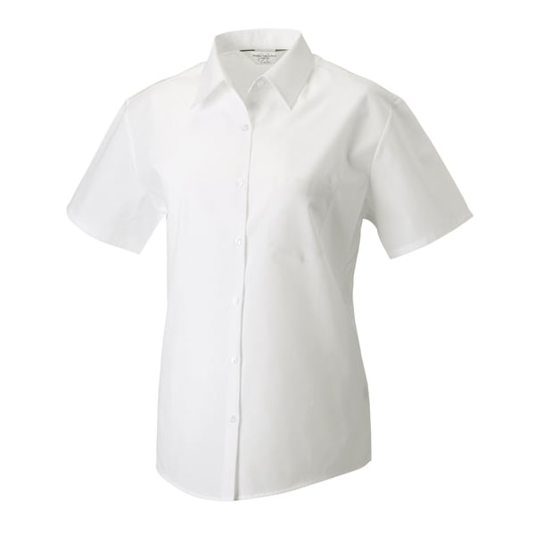 Russell Collection Womens/Ladies Poplin Easy-Care Short-Sleeved Shirt