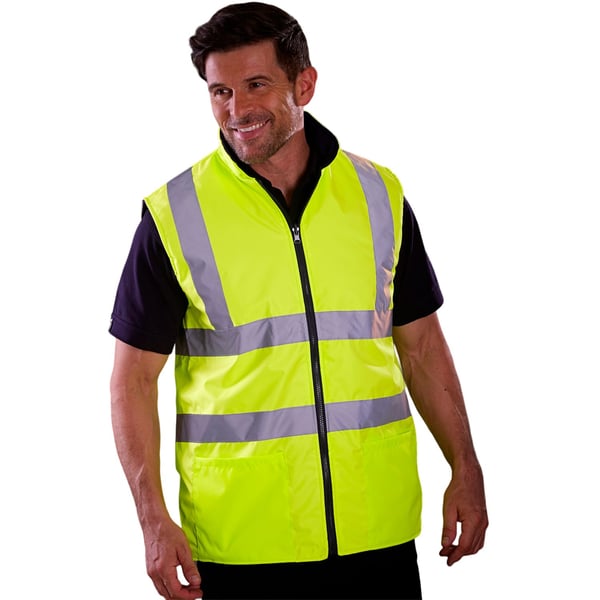 Yoko Unisex Adult Reversible Fleece Hi-Vis Body Warmer