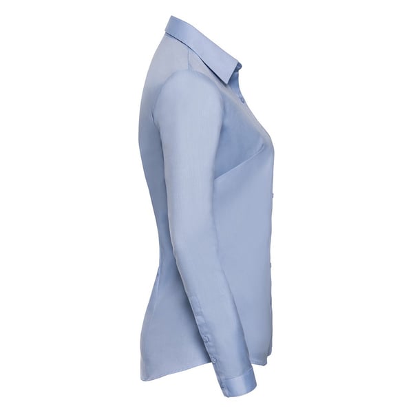Russell Collection Womens/Ladies Herringbone Long-Sleeved Shirt
