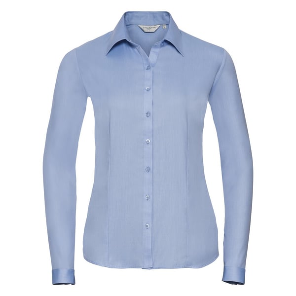 Russell Collection Womens/Ladies Herringbone Long-Sleeved Shirt