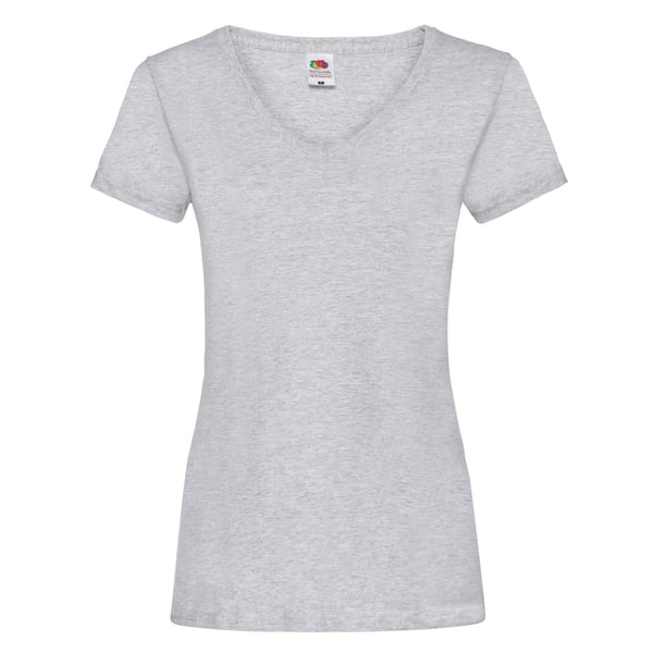 Fruit of the Loom Dam/Kvinnor Valueweight Heather Deep V T-shirt