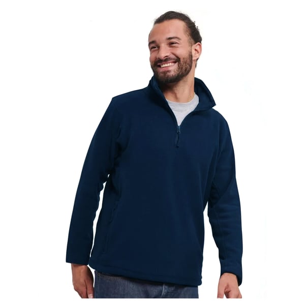 Russell Mens Quarter Zip Fleece Top