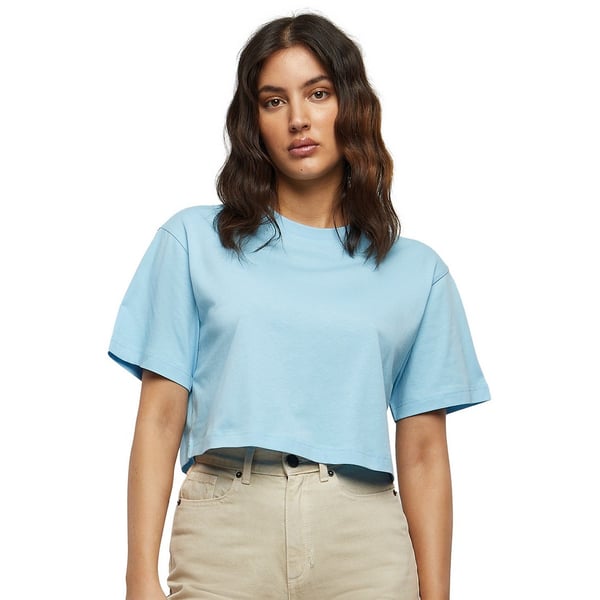 Build Your Brand Womens/Ladies Oversized Short-Sleeved Crop Top