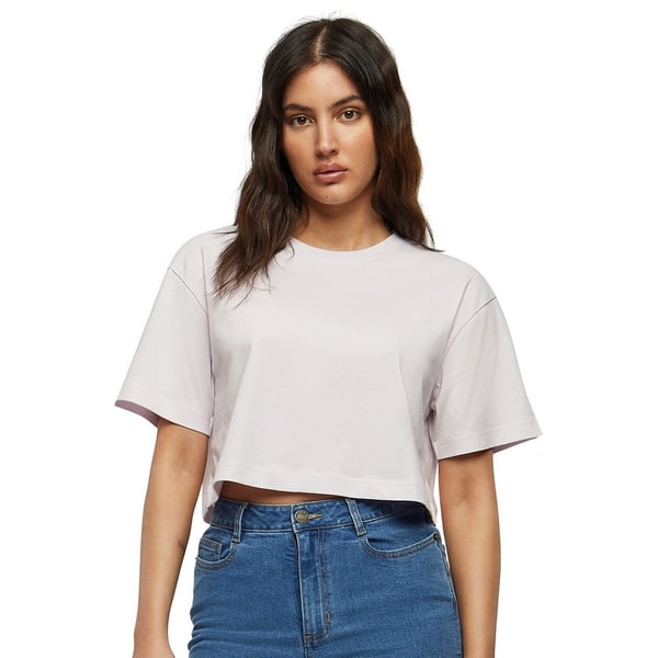 Build Your Brand Womens/Ladies Oversized Short-Sleeved Crop Top