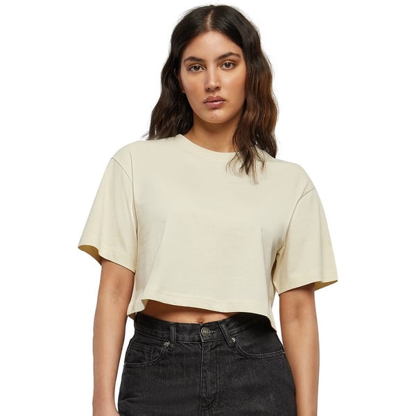Build Your Brand Womens/Ladies Oversized Short-Sleeved Crop Top