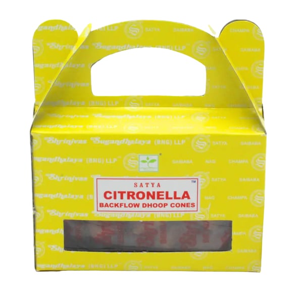Satya Citronella Backflow Incense Cones (Pack of 12)