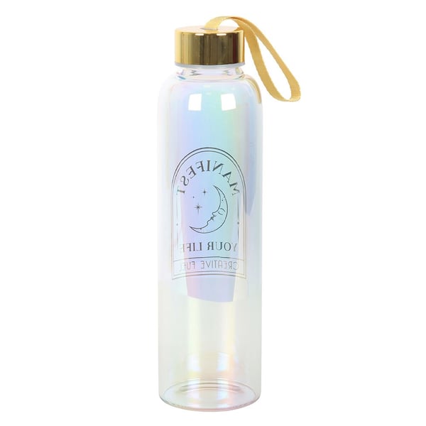 Something Different Manifest Your Life Iridescent Glass 500ml Water Bottle