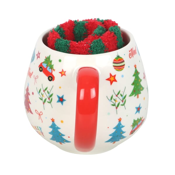 Something Different Nostalgic Print Christmas Mug and Sock Set