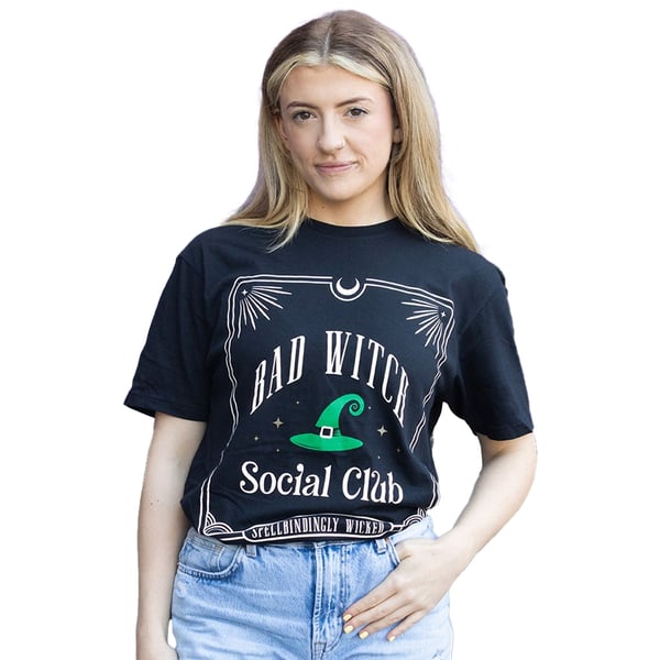 Something Different Unisex Adult Bad Witch Social Club T-Shirt