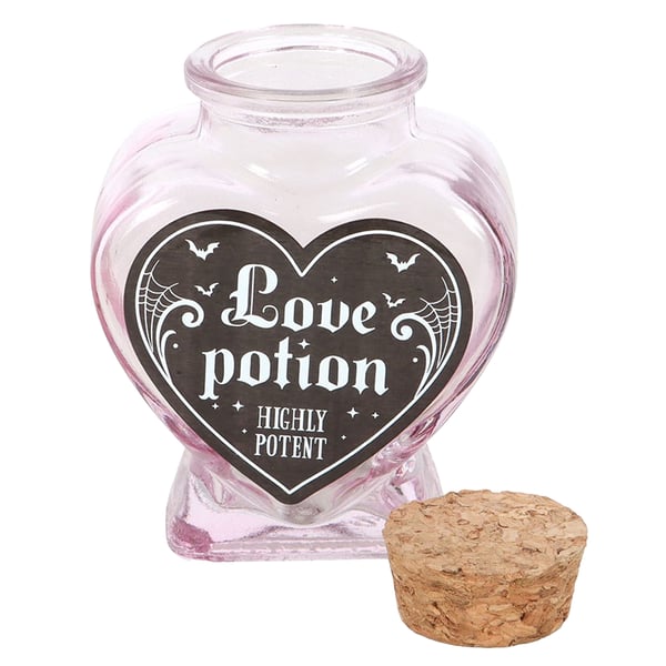 Something Different Love Potion Glass Heart Bottle