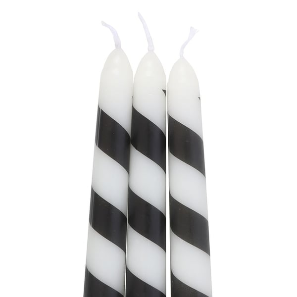 Something Different Candy Cane Taper Candle (Pack Of 3)