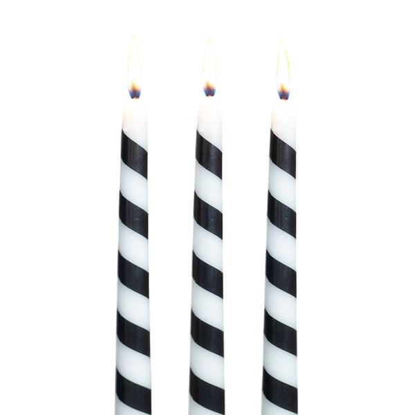 Something Different Candy Cane Taper Candle (Pack Of 3)