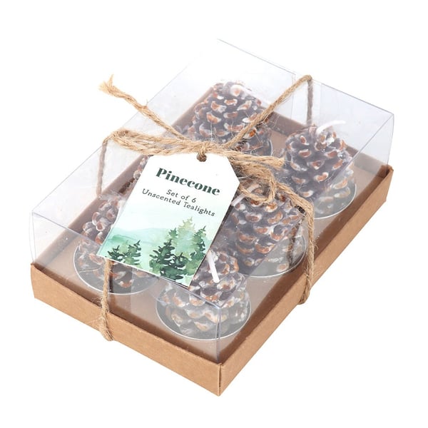 Something Different Tealight Pinecone Candles (Pack Of 6)