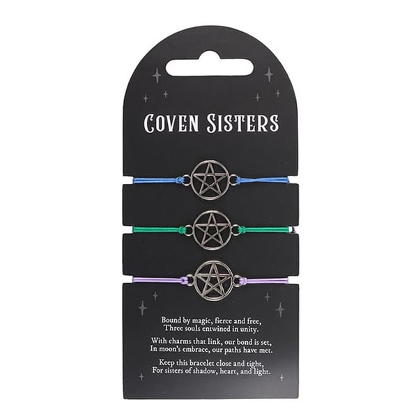 Something Different Womens/Ladies Coven Sisters Pentagram Bracelet (Pack of 3)