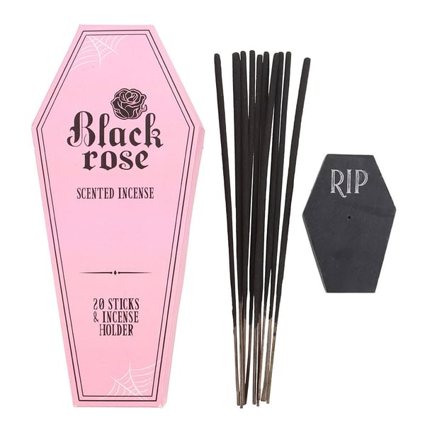 Something Different Black Rose Coffin Holder Incense Sticks (Pack of 18)