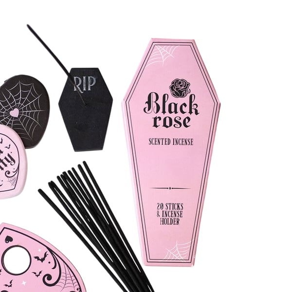 Something Different Black Rose Coffin Holder Incense Sticks (Pack of 18)
