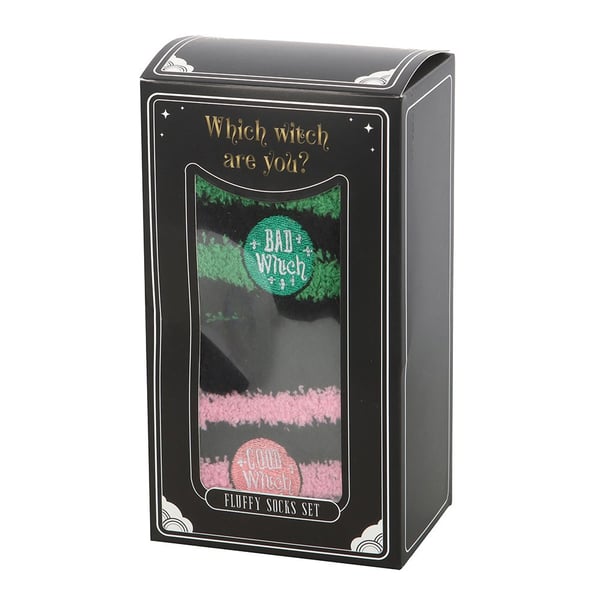 Something Different Womens/Ladies Good Witch And Bad Witch Fluffy Socks (Pack of 2)