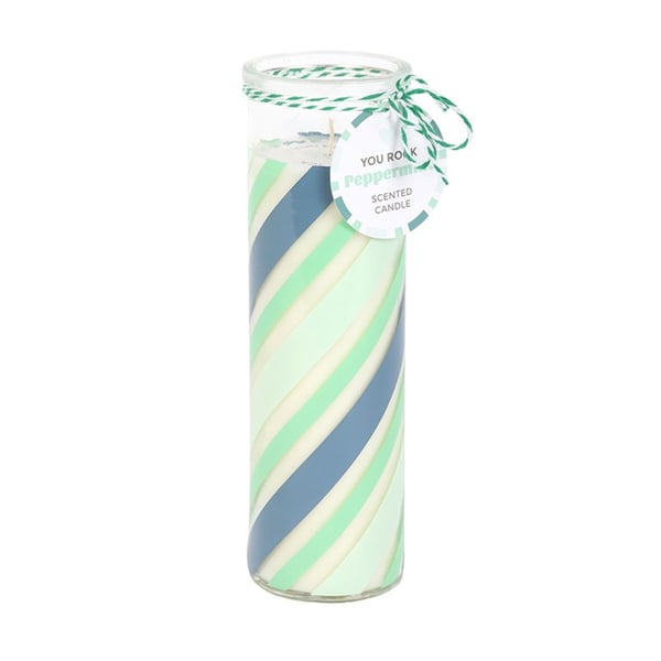 Something Different Peppermint Candy Stripe Tube Candle