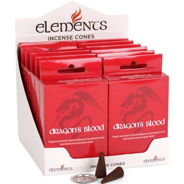 Elements Dragons Blood Røgelseskegler (12 pakker)