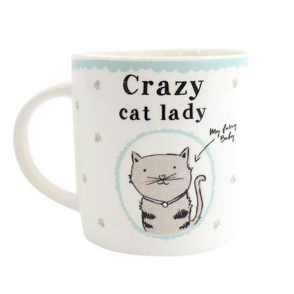 Something Different Crazy Cat Lady Keramisk Mugg i Presentförpackning