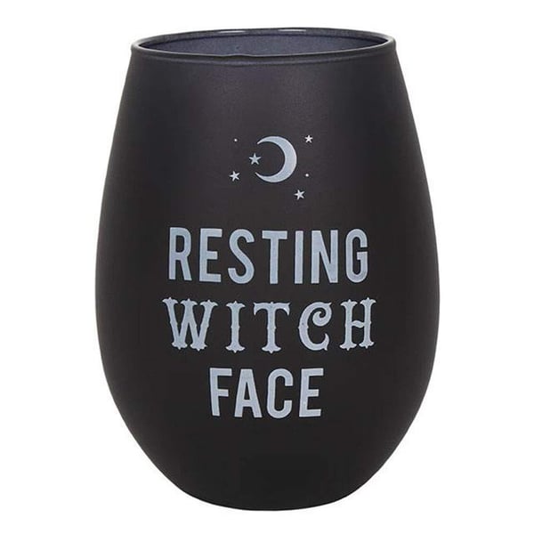 Something Different Resting Witch Face Stemless Wine Glass