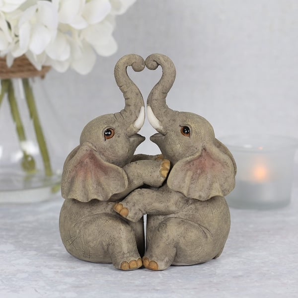 Something Different Embrace Elephant Couple Ornament