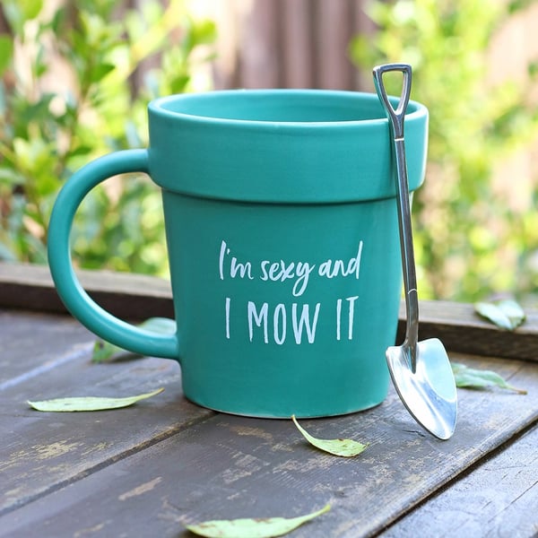 Something Different I Am Sexy And I Mow It Plant Pot Mug Set