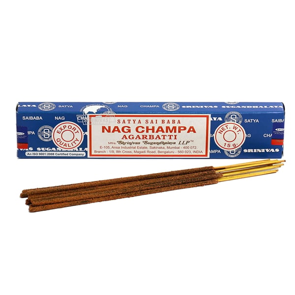 Satya Nag Champa suitsukkeet (120 kappaleen pakkaus)