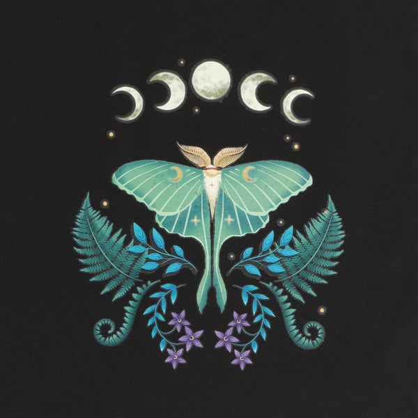 Something Different Luna Moth Bomullstygväska