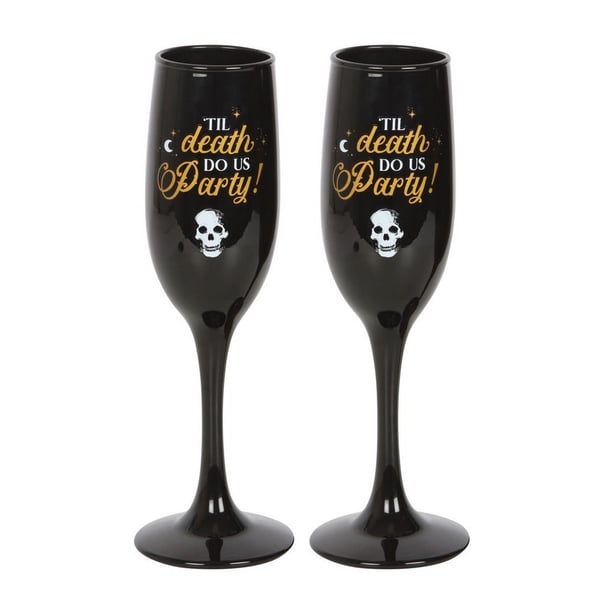 Something Different Till Death Do Us Party Champagne Flute Set (Pack of 2)