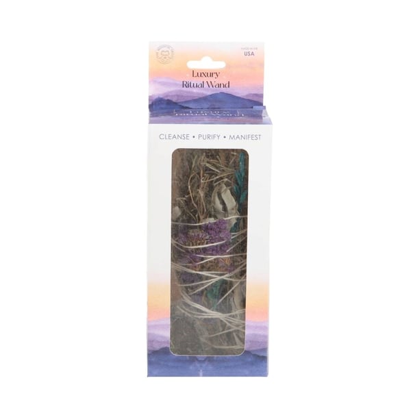 Something Different Ritual White Sage and Lavender Aventurine Smudge Stick Wand