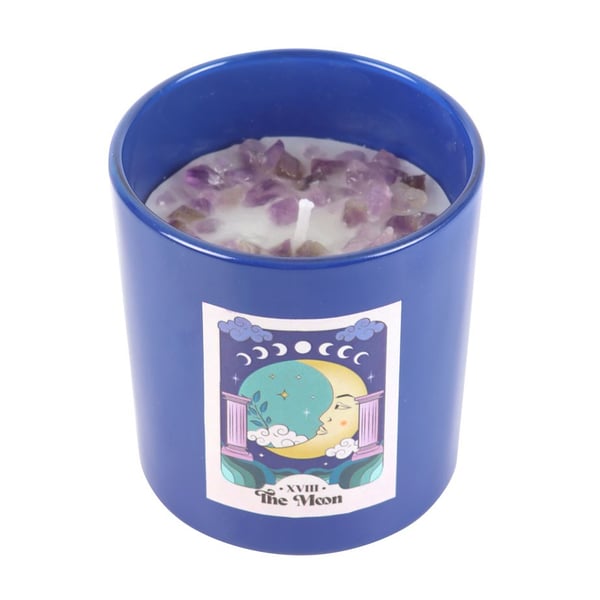 Something Different The Moon Amethyst Crystal Candle & Holder