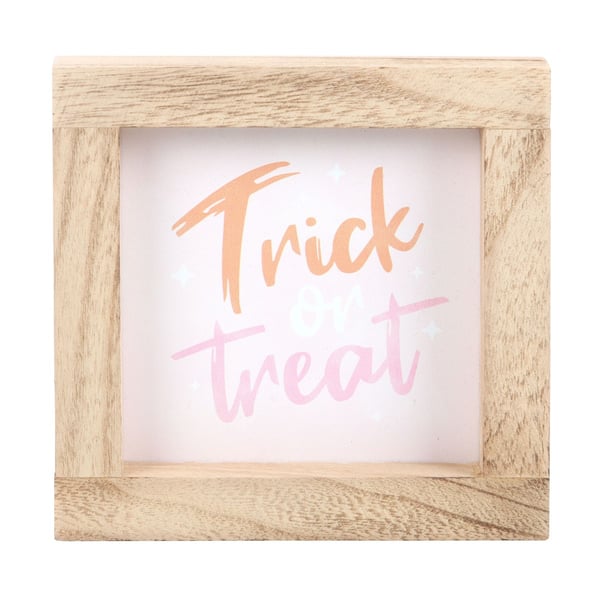 Something Different Trick Or Treat Wooden Framed Plaque