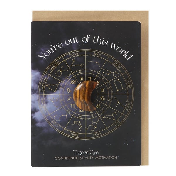 Something Different Out Of This World Tigers Eye Mån Hälsningskort