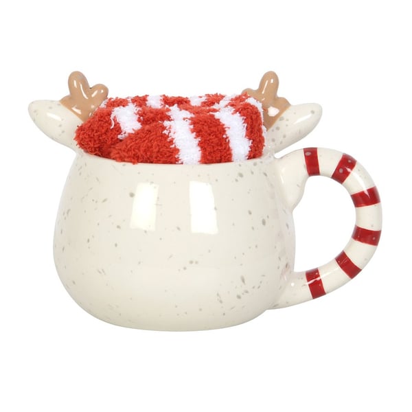 Something Different Rudolph Reindeer Mug and Sock Set