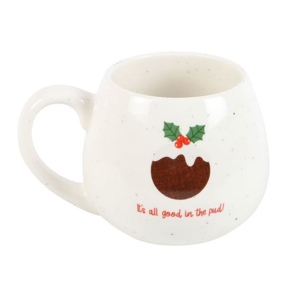Something Different All Good In The Pud Rounded Christmas Mug