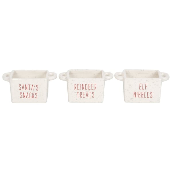 Something Different Ceramic Christmas Snack Bowl (Pack of 3)