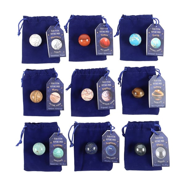 Something Different Gemstone Solar System Decorative Crystal Set (Pack of 18)