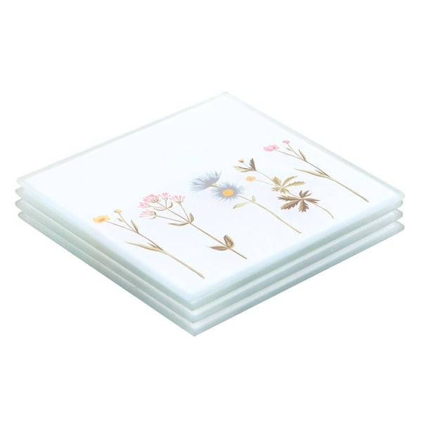 Something Different Glass Floral Coasters (Pack of 4)
